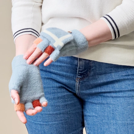 Rękawiczki zimowe do telefonu mitenki damskie / dziecięce - niebieskie