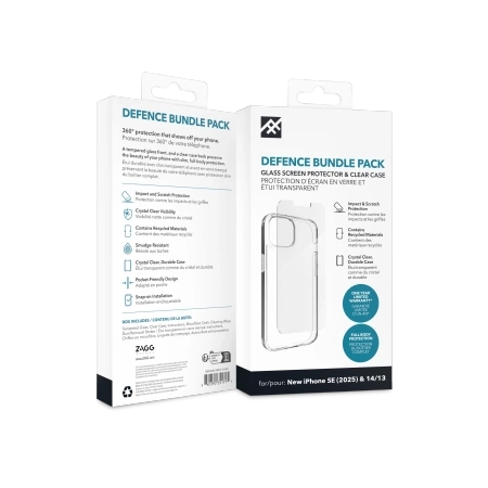 ZAGG IF Defense Bundle Case for iPhone 16e (2025) / 15 / 14 / 13 - Transparent
