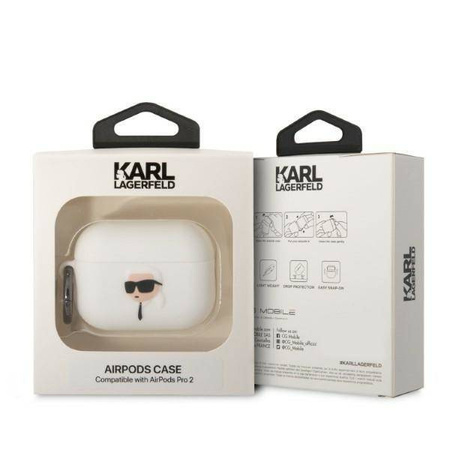 Karl Lagerfeld Silicone NFT Karl Head 3D - Etui AirPods Pro 2 (biały)