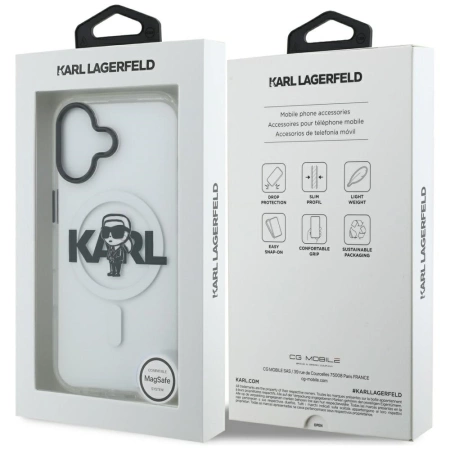 Karl Lagerfeld IML Karl Sketch Logo MagSafe Case für iPhone 17 - Transparent