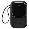 Baseus Qpow Digital Display powerbank z szybkim ładowaniem 20000mAh 20W QC/PD/SCP/FCP z wbudowanym kablem Lightning czarny