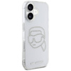 Original Handyhülle IPHONE 16 Karl Lagerfeld Hardcase IML Rhinestones Karl Head transparent