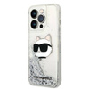 Karl Lagerfeld Liquid Glitter NFT Choupette Head - Etui iPhone 14 Pro Max (srebrny)