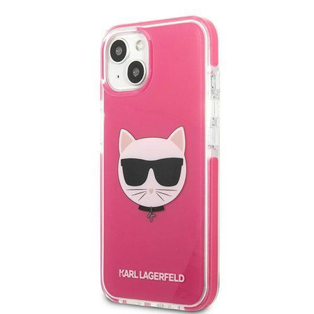 Oryginalne Etui IPHONE 13 MINI Karl Lagerfeld Hardcase Choupette Head (KLHCP13STPECPI) różowe