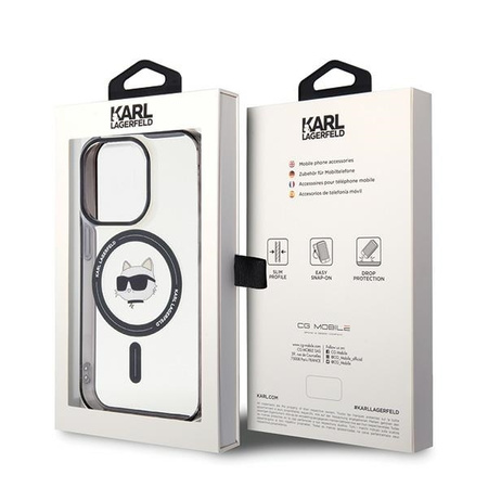 Karl Lagerfeld IML Choupette's Head MagSafe-Hülle für iPhone 15 Pro – transparent
