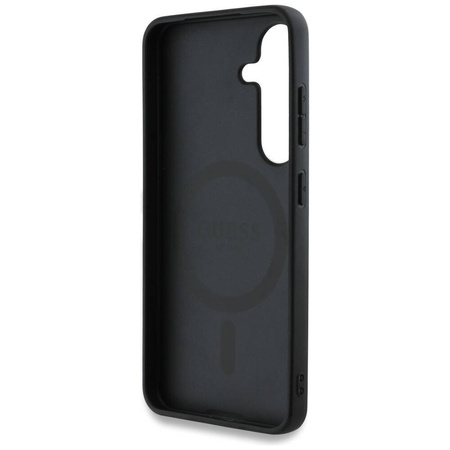 Etui Guess 4G Round Patch Classic Logo MagSafe do Samsung Galaxy S25 Plus różowy