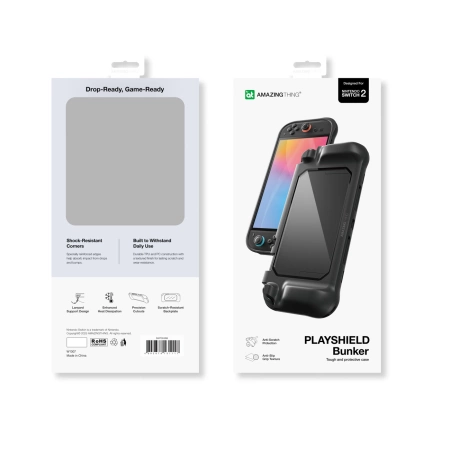 AmazingThing PlayShield Bunker Schutzhülle für Nintendo Switch 2, Schwarz