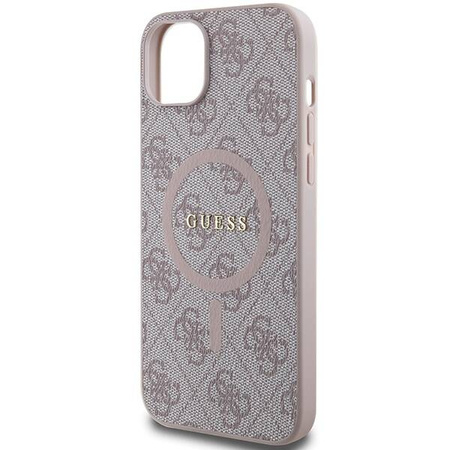Oryginalne Etui GUESS Hardcase GUHMP15SG4GFRP do iPhone 15 (Kompatybilny z Magsafe / 4G Ring classic logo / różowy)
