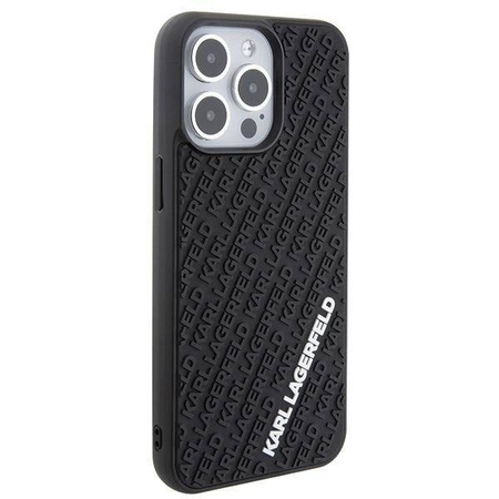 Karl Lagerfeld 3D Rubber Multi Logo Hülle für iPhone 15 Pro Max – Schwarz