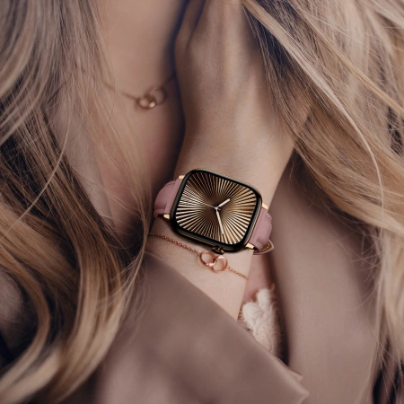 AmazingThing Class Band Leather Strap for Apple Watch 45 / 46 / 49 mm - Pink