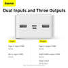 Baseus Bipow powerbank z wyświetlaczem 30000mAh 15W biały (Overseas Edition) + kabel USB-A - Micro USB 0.25m biały (PPBD050202)