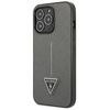 Original Case IPHONE 13 PRO MAX Guess Hardcase Saffianotriangle Logo (GUHCP13XPSATLG) silver