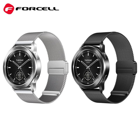 Pasek do Samsung Galaxy Watch Forcell F-Design FS11 magnetyczny stal 22 mm srebrny