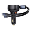 Baseus Enjoyment USB-A-Autoladegerät mit USB-C/ Lightning -60-W-Kabel – Schwarz