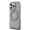 Original Handyhülle IPHONE 16 PRO MAX Guess Hardcase IML Flowers Wreath MagSafe (GUHMP16XHFWFCK) schwarz