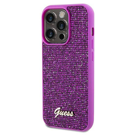 Oryginalne Etui GUESS Hardcase GUHCP14XPMSDGSF do iPhone 14 Pro Max (Disco Script Metal / fuksja)
