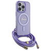 Original Case IPHONE 16 PRO MAX Guess Hardcase Crossbody Cord Script MagSafe (GUHMP16XHCTSGNSU) purple