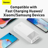 Baseus Bipow powerbank z wyświetlaczem 30000mAh 15W biały (Overseas Edition) + kabel USB-A - Micro USB 0.25m biały (PPBD050202)