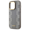 Original Handyhülle IPHONE 14 PRO DKNY Hardcase Leather Checkered Mono Pattern MagSafe (DKHMP14LPCPVSLE) beige