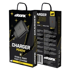 MOONX wall charger MC08 PD 45W 1xUSB-C Black