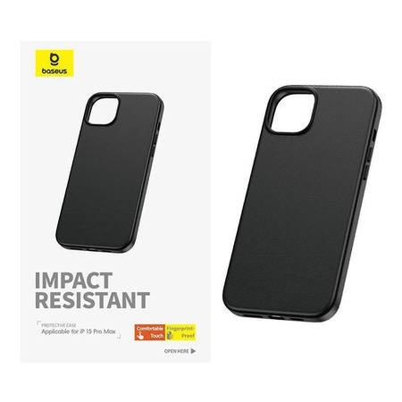 Case APPLE IPHONE 15 PRO MAX Baseus Fauxther Series black