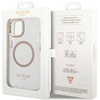 Original Case IPHONE 14 PLUS / 15 PLUS Guess Hard Case Metal Outline Magsafe gold