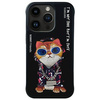 Nimmy etui iPhone 15 Pro 6.1"             czarny/black Glasses Cool Cat