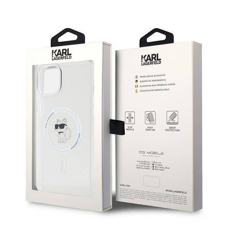 Karl Lagerfeld nakładka do iPhone 15 Plus 6,7" KLHMP15MHFCCNOT transparentna HC Magsafe IML C