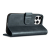 iCarer Oil Wax Wallet Case 2in1 etui iPhone 14 Pro Max skórzany pokrowiec z klapką Anti-RFID niebieski (WMI14220724-BU)