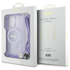 Original Handyhülle IPHONE 16 PRO MAX Guess Hardcase Crossbody Cord Script MagSafe (GUHMP16XHCTSGNSU) violett