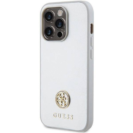 Original Case APPLE IPHONE 15 PRO Guess Hardcase Strass Metal Logo (GUHCP15LPS4DGPS) silver