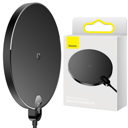Inductive wireless charger Baseus Digital LED  15W (black)