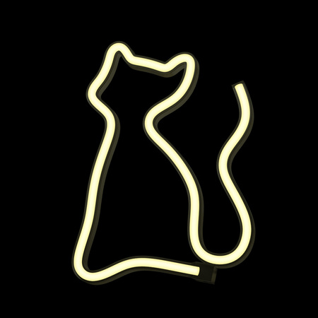 Neon LED KOT ciepły biały Bat + USB FLNE03 Forever Light