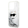Karl Lagerfeld Liquid Glitter NFT Choupette Head - Etui iPhone 14 Pro (srebrny)