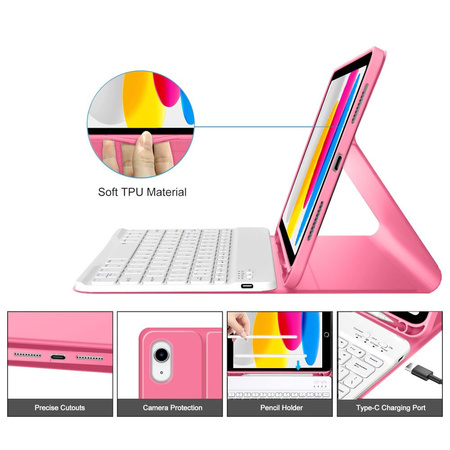 TECH-PROTECT SC PEN + KEYBOARD IPAD 10.9” 10 / 2022 / 11” 11 / 2025 MAGENTA
