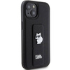 Etui Karl Lagerfeld Gripstand Saffiano Choupette Pins na iPhone 15 - czarne