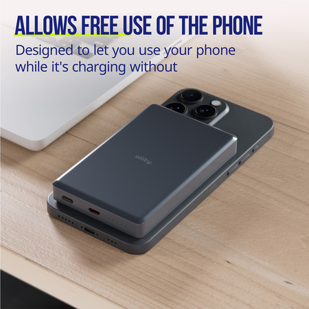 Allity power bank bezprzewodowy APB-300 PD QC 20W 10000 mAh szary magnetyczny