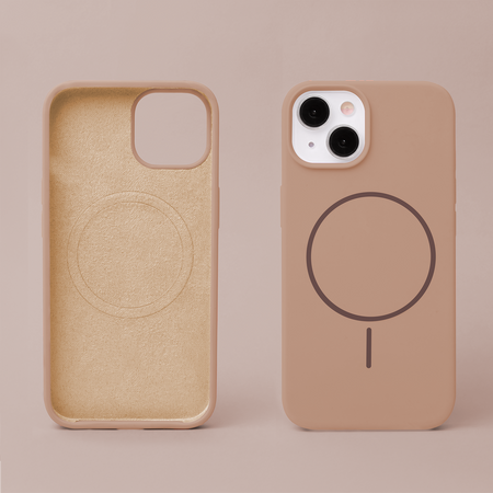 Nakładka Silicone Thin Mag do iPhone 12 / 12 Pro 6,1" brązowa