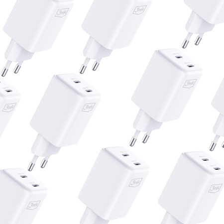 3mk Hyper Charger PD 45W GaN QC4+ PPS 2C Super-Fast Charge 2.0 White