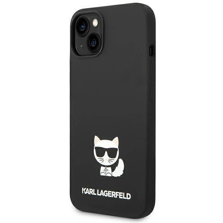 Original Case IPHONE 14 PLUS Karl Lagerfeld Hardcase Silicone Choupette Body (KLHCP14MSLCTBK) black