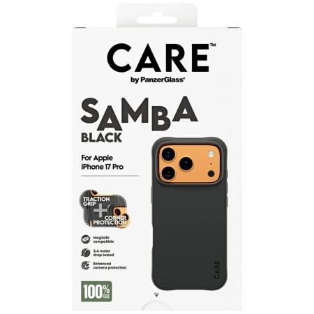CARE by PanzerGlass Modisches Samba MagSafe Case für iPhone 17 Pro - Schwarz