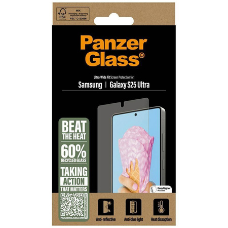 PanzerGlass All-in-One Ultra-Wide Fit Tempered Glass for Samsung Galaxy S25 Ultra