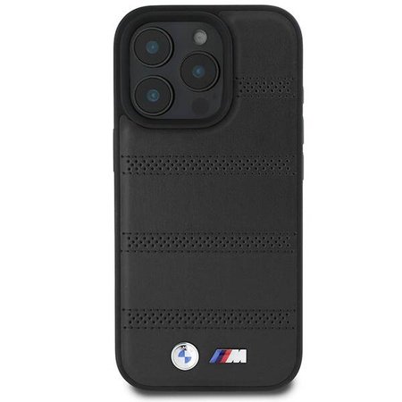 Original Case IPHONE 16 PRO BMW Hardcase M Perforated & Stitched Line MagSafe (BMHMP16L23PUSPK) black
