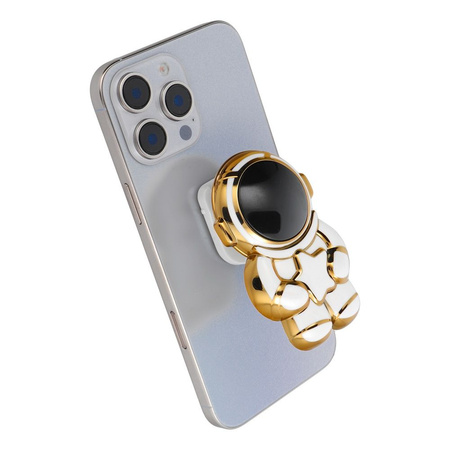 Stojak na telefon ASTRONAUTA - naklejany - biały