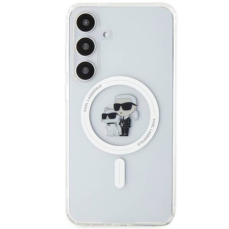 Oryginalne Etui KARL LAGERFELD hardcase IML Karl&Choupette MagSafe KLHMS24SHGKCNOT do Samsung Galaxy S24 przezroczysty