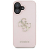 Case IPHONE 16 Guess Grained Big 4G Logo Small Classic Logo pink