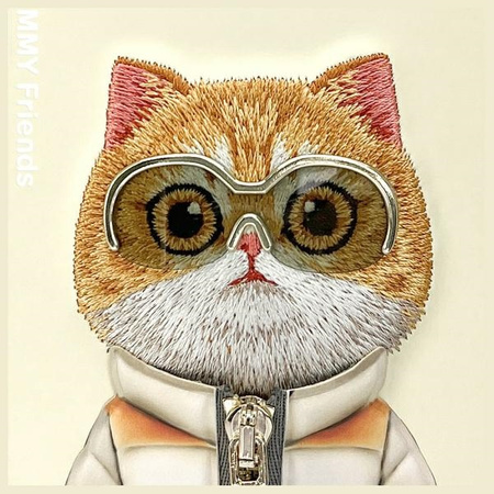 Nimmy etui iPhone 15 6.1" khaki Cool&Cute 2.0 Cat