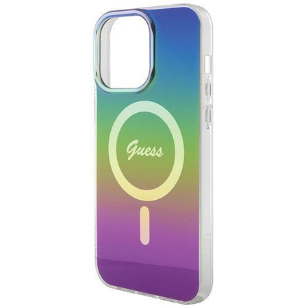 Guess IML Iridescent MagSafe Hülle für iPhone 15 Pro – Schwarz