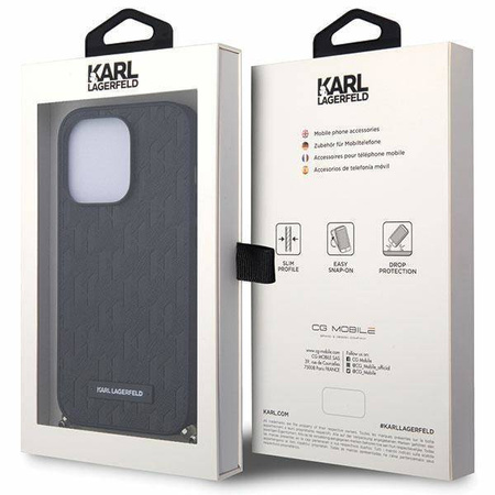 Karl Lagerfeld KLHCP14LSACKLHPK iPhone 14 Pro 6.1&quot; black/black hardcase Saffiano Monogram Chain