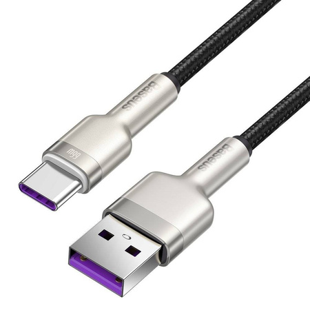 Baseus Cafule Metal Data kabel USB - USB Typ C 66W Quick Charge 1m czarny (CAKF000101)